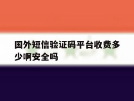 国外短信验证码平台收费多少啊安全吗的简单介绍