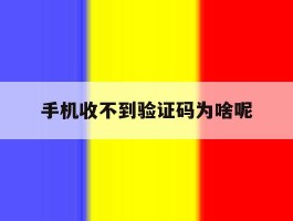 手机收不到验证码为啥呢