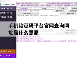 手机验证码平台官网查询网址是什么意思