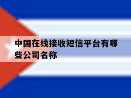 中国在线接收短信平台有哪些公司名称