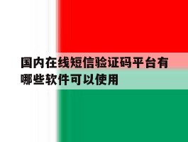 国内在线短信验证码平台有哪些软件可以使用