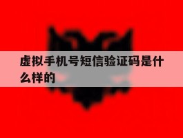 虚拟手机号短信验证码是什么样的