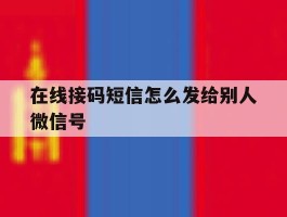 在线接码短信怎么发给别人微信号