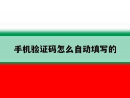 手机验证码怎么自动填写的