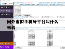 国外虚拟手机号平台叫什么来着