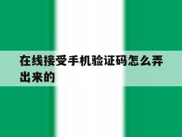 在线接受手机验证码怎么弄出来的