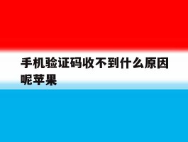 手机验证码收不到什么原因呢苹果