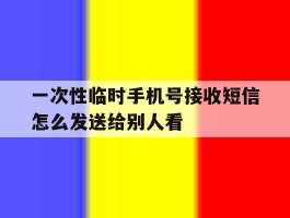 一次性临时手机号接收短信怎么发送给别人看的简单介绍