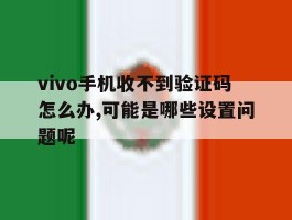 包含vivo手机收不到验证码怎么办,可能是哪些设置问题呢的词条