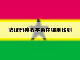 验证码接收平台在哪里找到