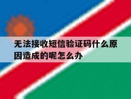 关于无法接收短信验证码什么原因造成的呢怎么办的信息
