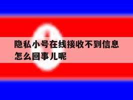 隐私小号在线接收不到信息怎么回事儿呢