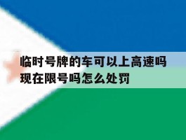 临时号牌的车可以上高速吗现在限号吗怎么处罚的简单介绍