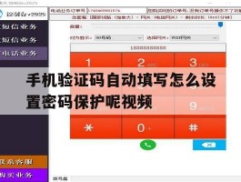 手机验证码自动填写怎么设置密码保护呢视频