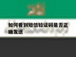 如何看到短信验证码是否正确发送