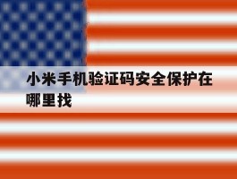 小米手机验证码安全保护在哪里找