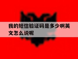我的短信验证码是多少啊英文怎么说呢