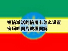 关于短信激活的信用卡怎么设置密码呢图片教程图解的信息