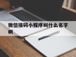 微信接码小程序叫什么名字啊