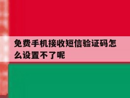 免费手机接收短信验证码怎么设置不了呢的简单介绍