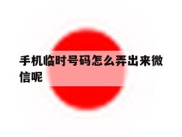 手机临时号码怎么弄出来微信呢