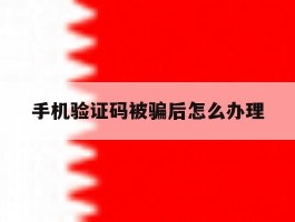 手机验证码被骗后怎么办理