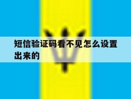 短信验证码看不见怎么设置出来的