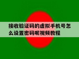 关于接收验证码的虚拟手机号怎么设置密码呢视频教程的信息