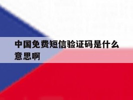 中国免费短信验证码是什么意思啊
