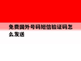 免费国外号码短信验证码怎么发送