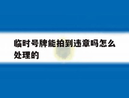 临时号牌能拍到违章吗怎么处理的