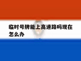 临时号牌能上高速路吗现在怎么办