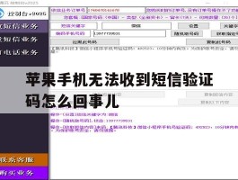 苹果手机无法收到短信验证码怎么回事儿