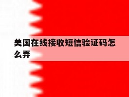 美国在线接收短信验证码怎么弄