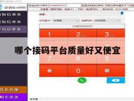哪个接码平台质量好又便宜