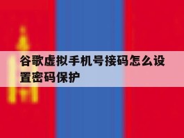 谷歌虚拟手机号接码怎么设置密码保护