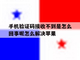 手机验证码接收不到是怎么回事呢怎么解决苹果的简单介绍