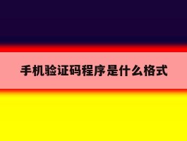 手机验证码程序是什么格式