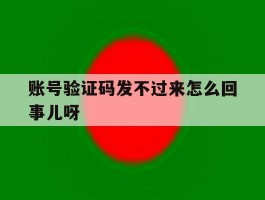 账号验证码发不过来怎么回事儿呀