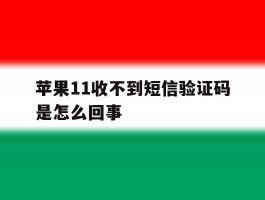 苹果11收不到短信验证码是怎么回事
