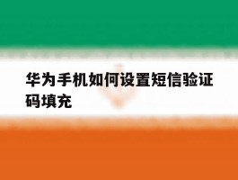 华为手机如何设置短信验证码填充
