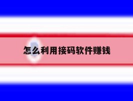 怎么利用接码软件赚钱
