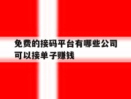 免费的接码平台有哪些公司可以接单子赚钱