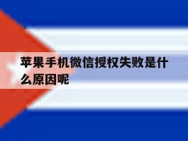 苹果手机微信授权失败是什么原因呢