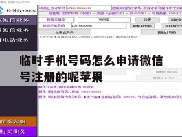 临时手机号码怎么申请微信号注册的呢苹果的简单介绍