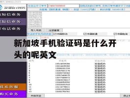 新加坡手机验证码是什么开头的呢英文