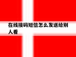 在线接码短信怎么发送给别人看