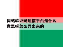 网站验证码短信平台是什么意思呀怎么弄出来的的简单介绍