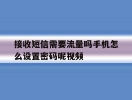 接收短信需要流量吗手机怎么设置密码呢视频