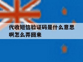 代收短信验证码是什么意思啊怎么弄回来